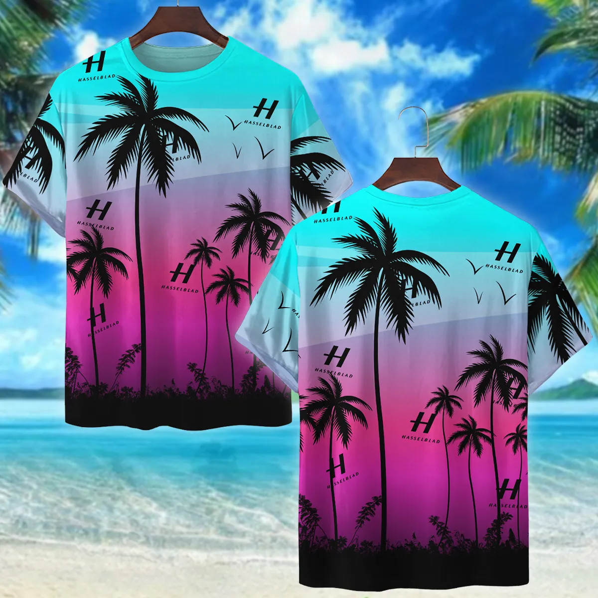Hasselblad Colorful Palm Trees Photography Summer Pattern Premium T-Shirt All Over Prints Gift Loves BL1125A12HSBTS
