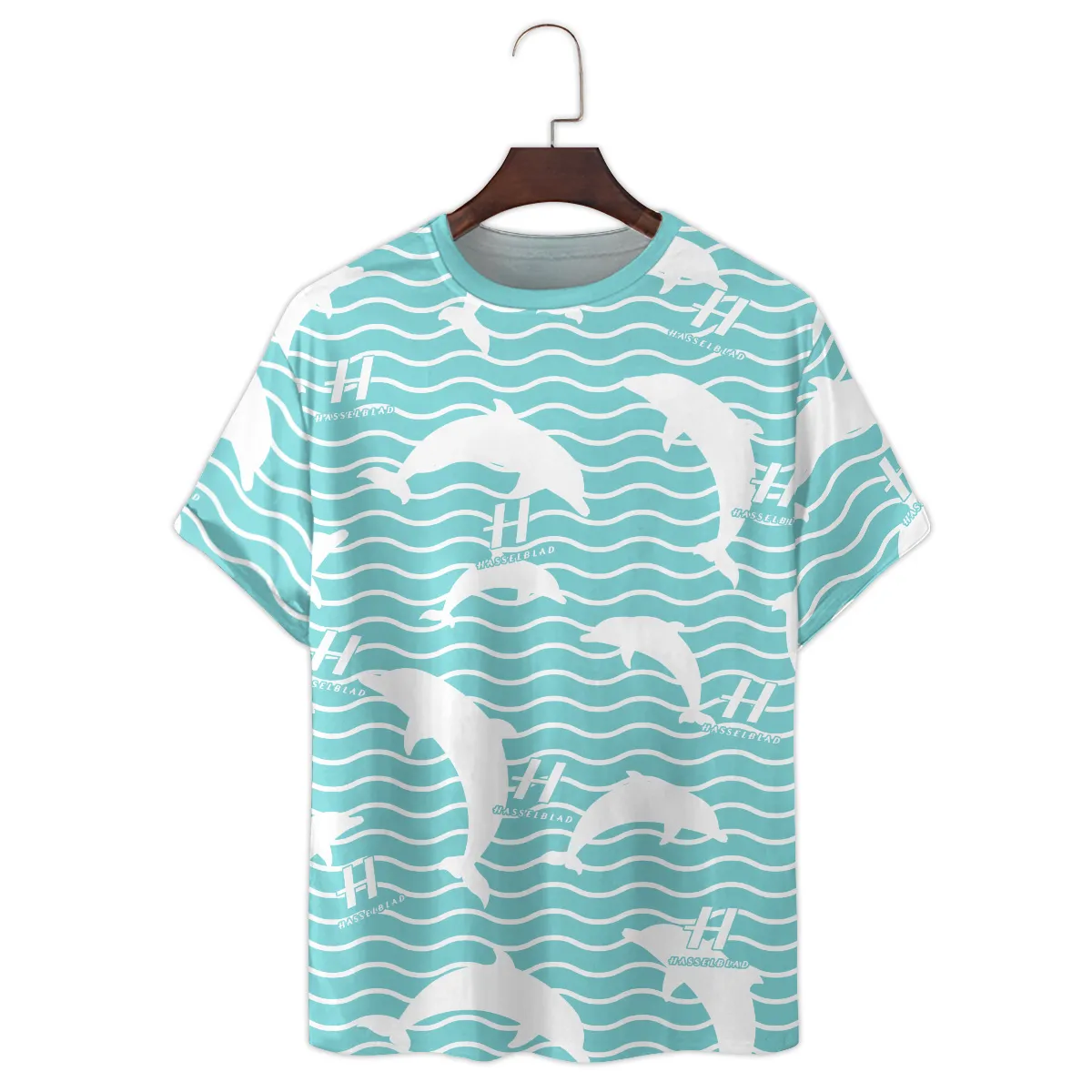 Hasselblad Dolphins And Waves Photography Summer Pattern Premium T-Shirt All Over Prints Gift Loves BL1125A43HSBTS