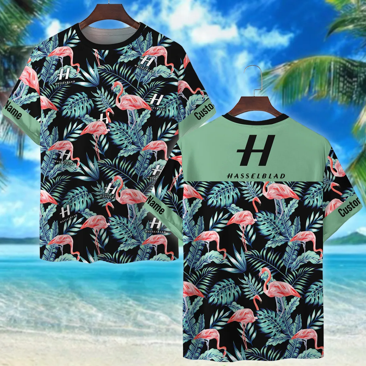 Nikon Pattern With Green Palms Photography Summer Pattern Premium T-Shirt All Over Prints Gift Loves BL1125A22NKTS