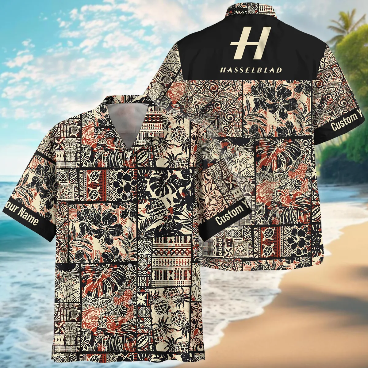 Hasselblad Hibiscus And Tribal Element Photography Summer Pattern Oversized Hawaiian Shirt All Over Prints Gift Loves BL1125A55HSBHW