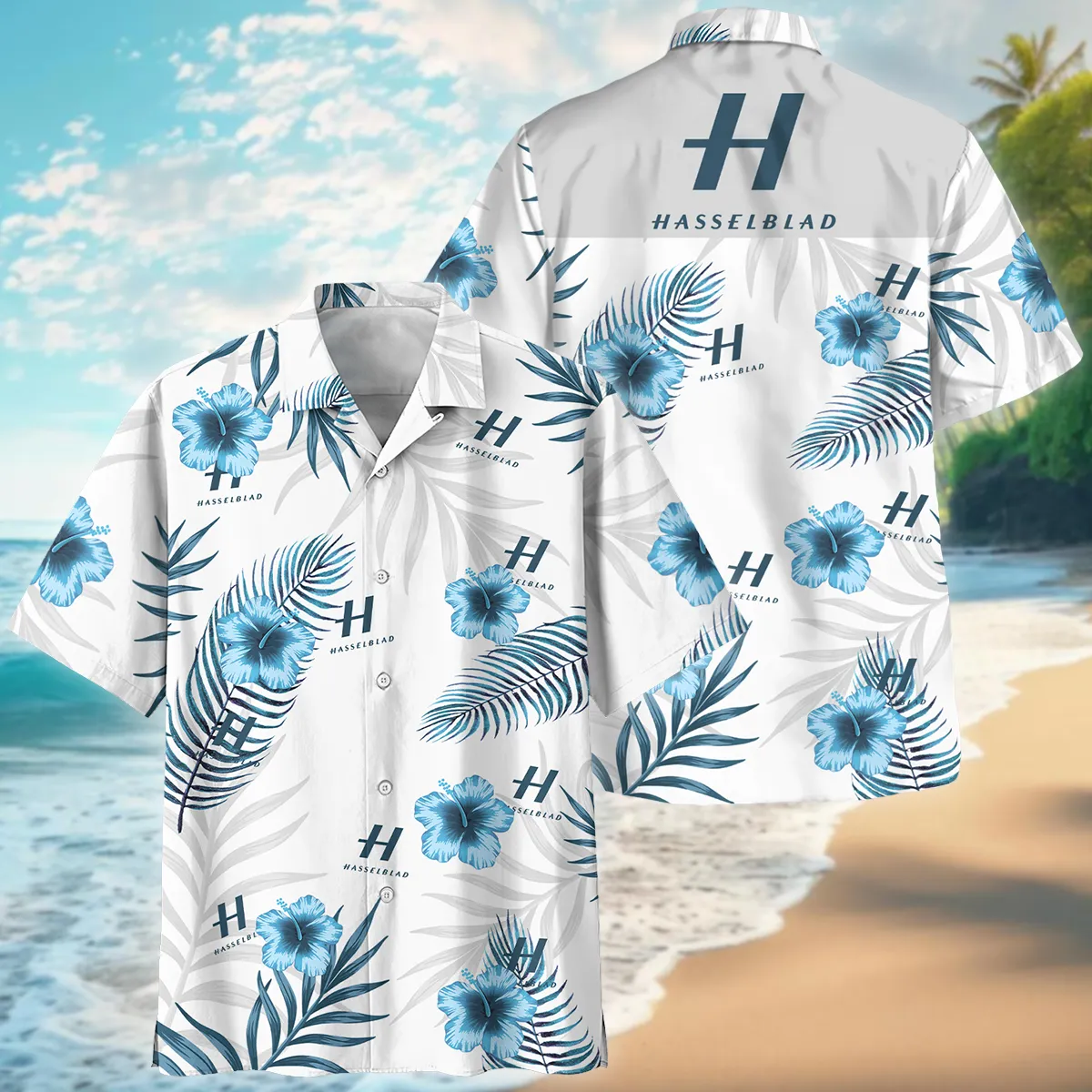 Hasselblad Hibiscus Palm Leaves Photography Summer Pattern Oversized Hawaiian Shirt All Over Prints Gift Loves BL1125A4HSBHW