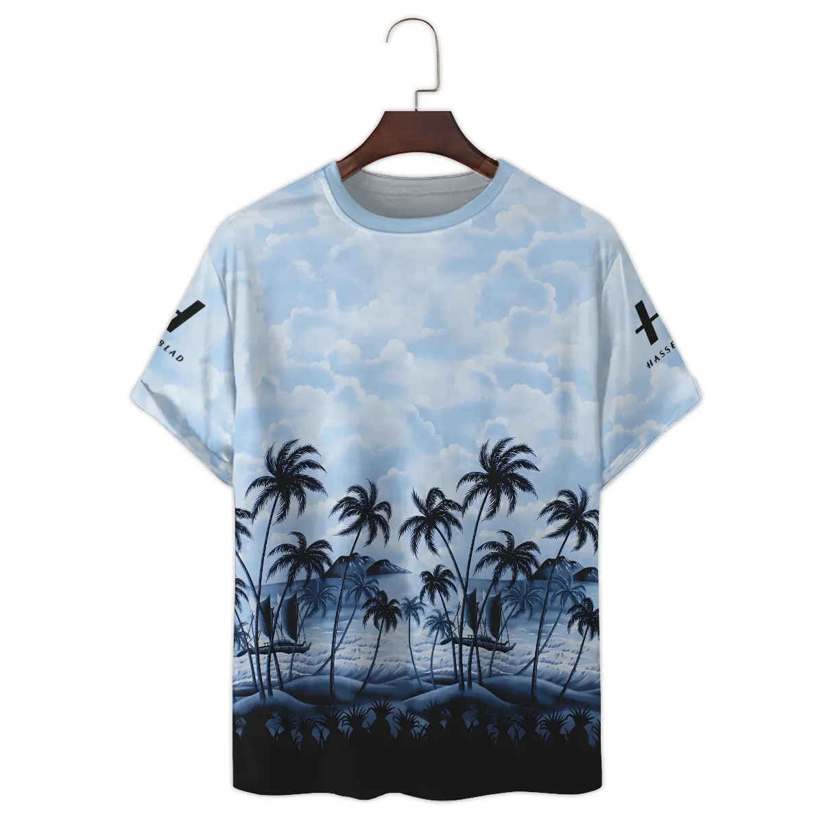 Hasselblad Island Palm And Cloud Photography Summer Pattern Premium T-Shirt All Over Prints Gift Loves BL1125A11HSBTS