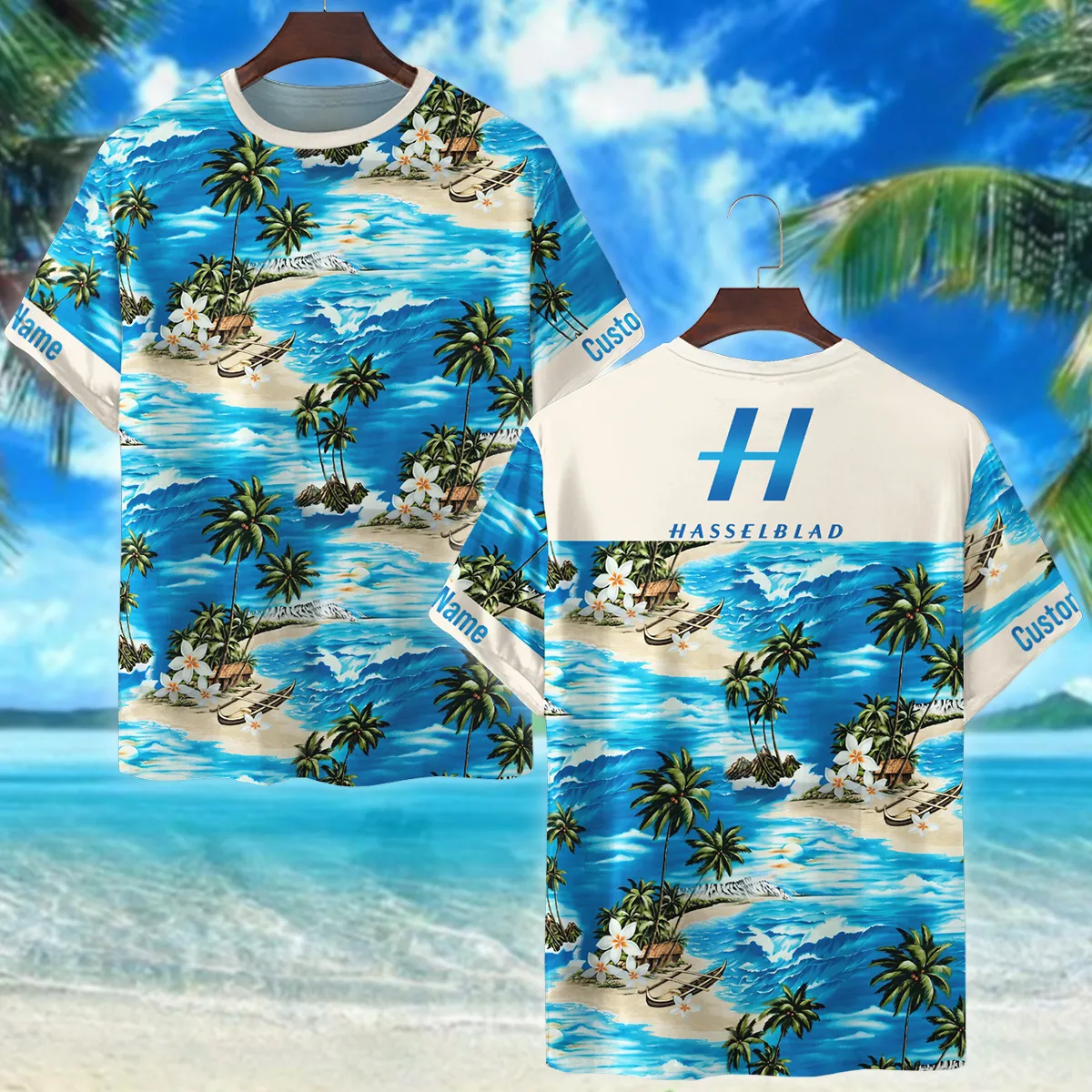 Hasselblad Island Palm Trees On The Sea Photography Summer Pattern Premium T-Shirt All Over Prints Gift Loves BL1125A7HSBTS