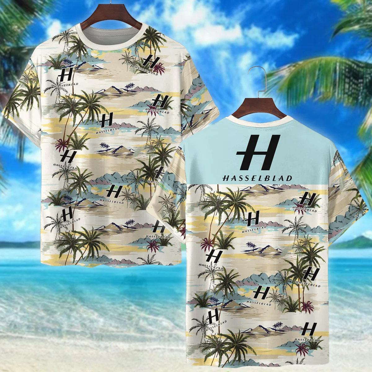 Hasselblad Island Pattern Palm Trees Photography Summer Pattern Premium T-Shirt All Over Prints Gift Loves BL1125A1HSBTS