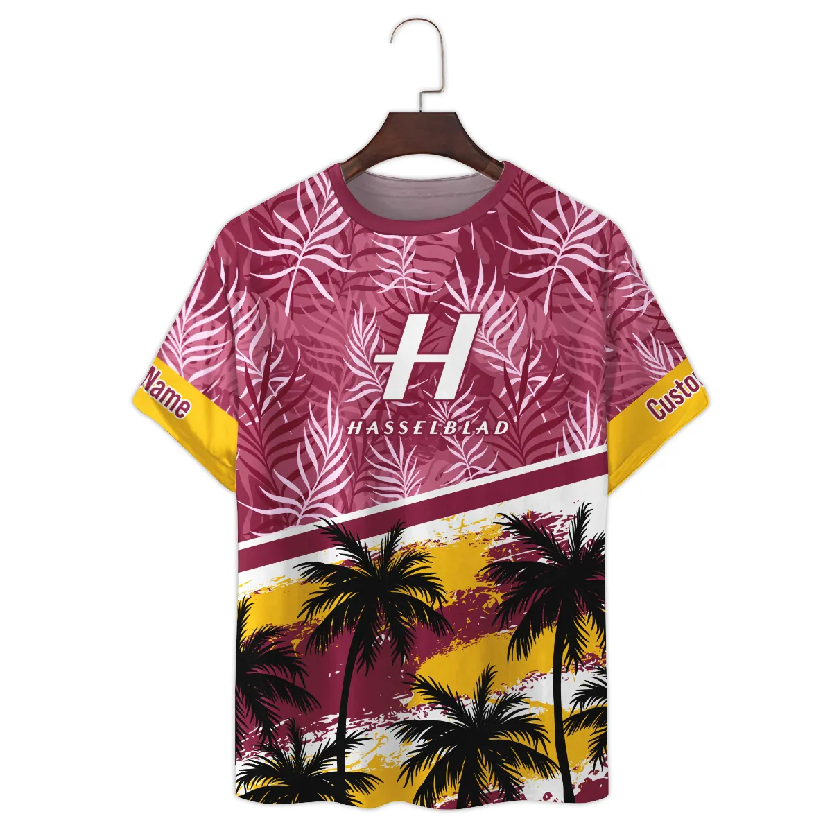 Hasselblad Palm And Monstera Leaves Photography Summer Pattern Premium T-Shirt All Over Prints Gift Loves BL1125A15HSBTS