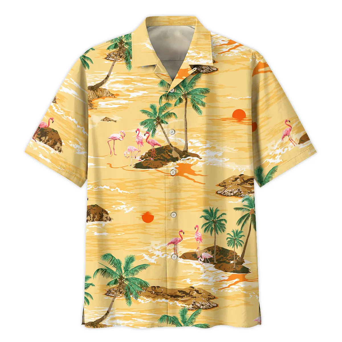 Hasselblad Palm Island With Flamingo Photography Summer Pattern Oversized Hawaiian Shirt All Over Prints Gift Loves BL1125A53HSBHW