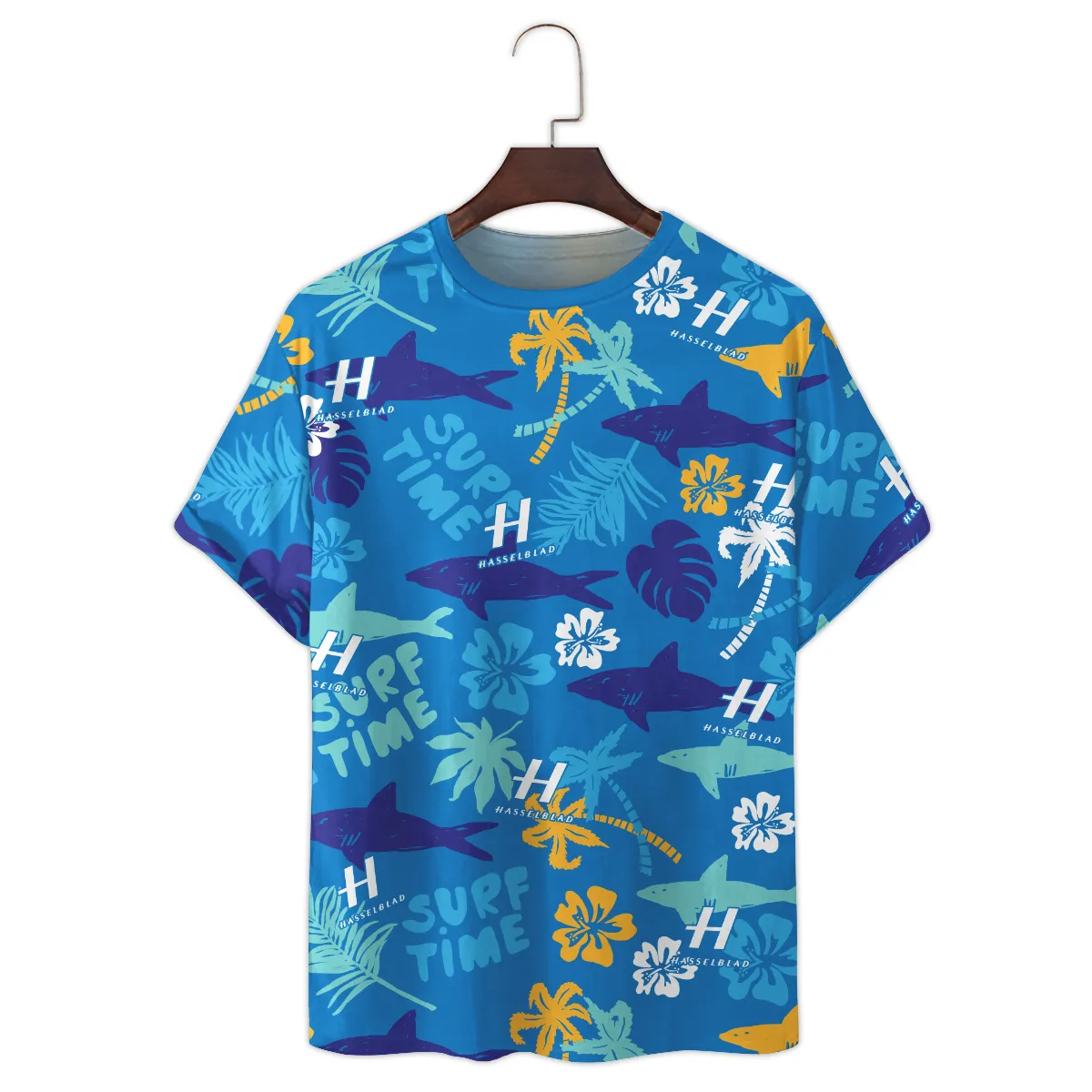 Hasselblad Palm Leaf Flower Shark Photography Summer Pattern Premium T-Shirt All Over Prints Gift Loves BL1125A42HSBTS