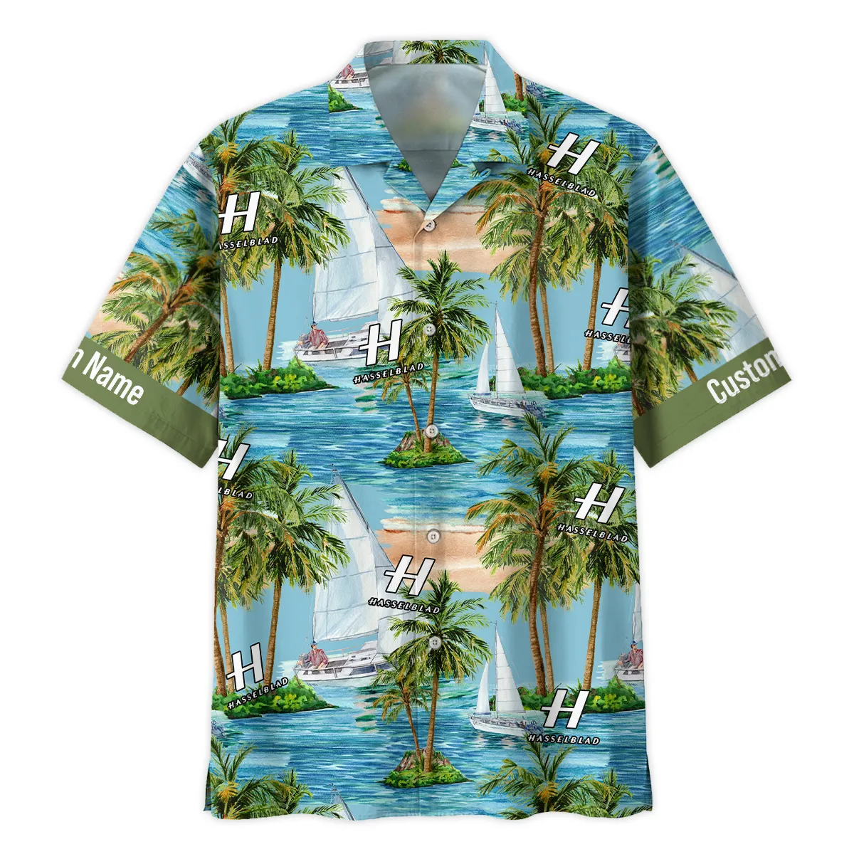 Hasselblad Palm Sailboat Turquoise Waves Photography Summer Pattern Oversized Hawaiian Shirt All Over Prints Gift Loves BL1125A35HSBHW