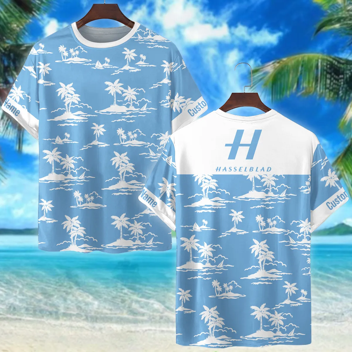 Hasselblad Palm Trees Island Photography Summer Pattern Premium T-Shirt All Over Prints Gift Loves BL1125A5HSBTS