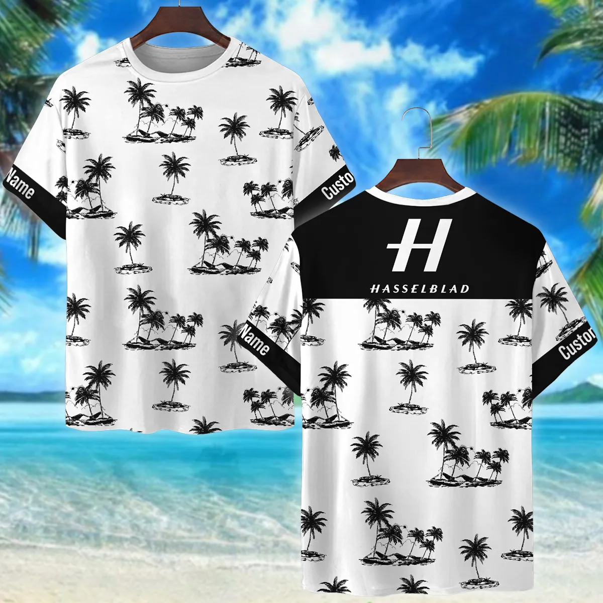 Hasselblad Palm Trees Mountain Sun Photography Summer Pattern Premium T-Shirt All Over Prints Gift Loves BL1125A6HSBTS