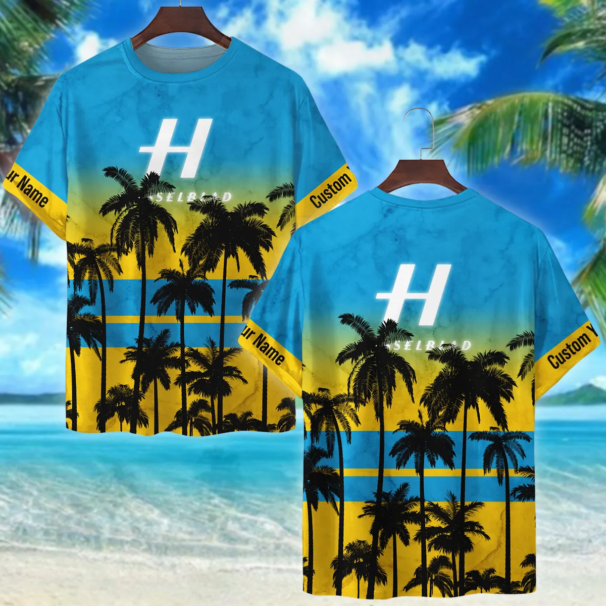 Hasselblad Palm Trees Pattern Hawaiian Photography Summer Pattern Premium T-Shirt All Over Prints Gift Loves BL1125A33HSBTS
