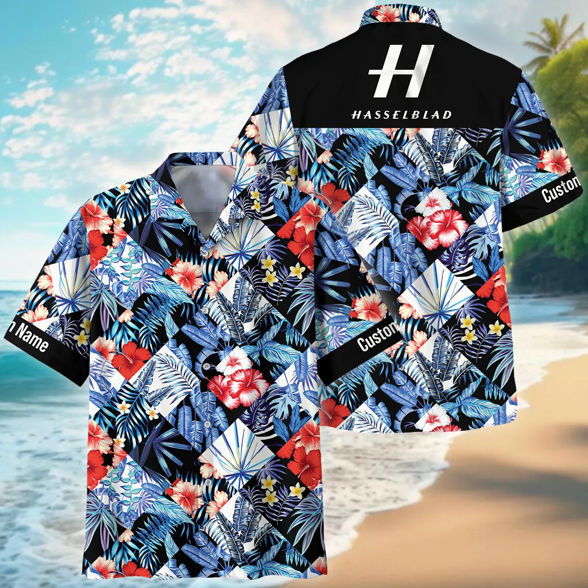 Hasselblad Pattern Patchwork Blue Style Photography Summer Pattern Oversized Hawaiian Shirt All Over Prints Gift Loves BL1125A26HSBHW