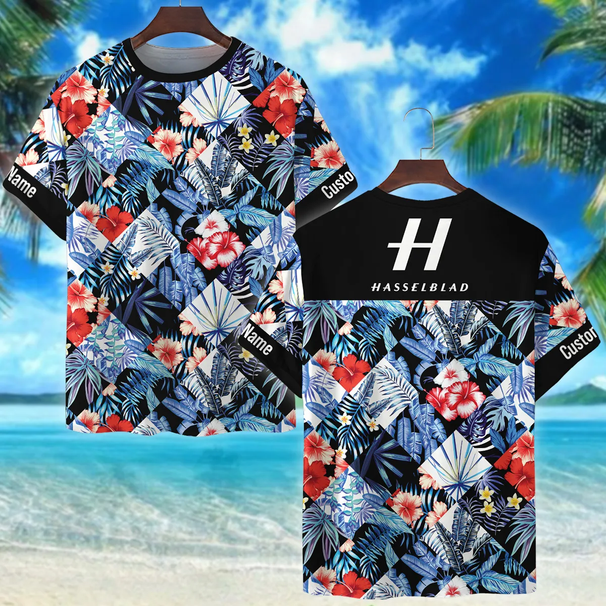 Hasselblad Pattern Patchwork Blue Style Photography Summer Pattern Premium T-Shirt All Over Prints Gift Loves BL1125A26HSBTS