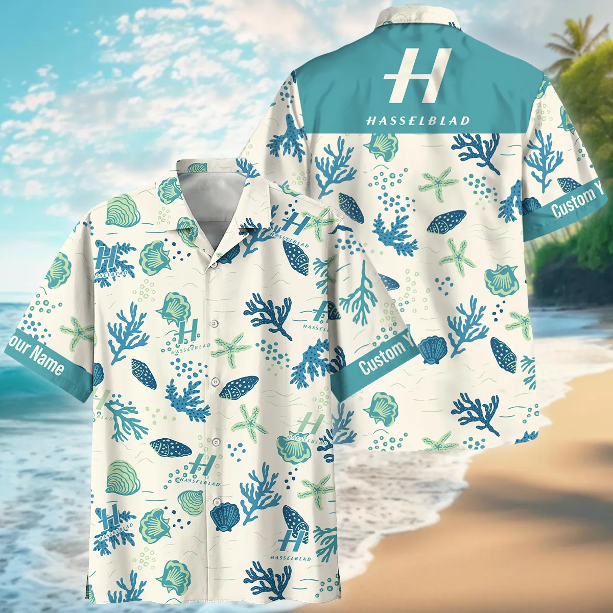 Hasselblad Shells Coral Bubbles Photography Summer Pattern Oversized Hawaiian Shirt All Over Prints Gift Loves BL1125A58HSBHW