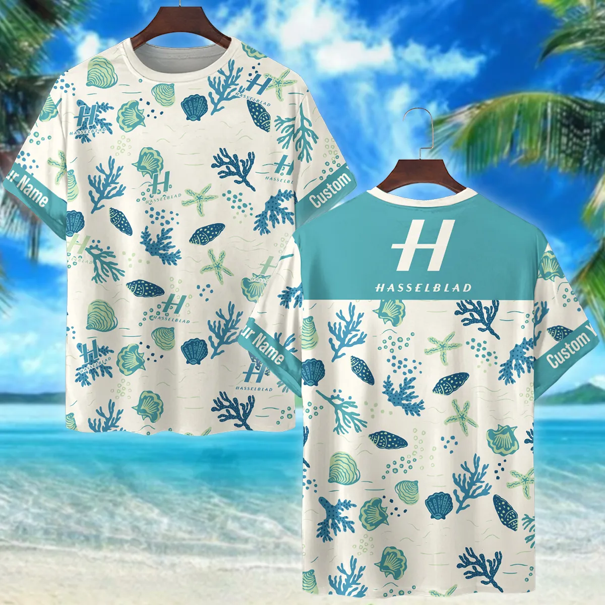 Hasselblad Shells Coral Bubbles Photography Summer Pattern Premium T-Shirt All Over Prints Gift Loves BL1125A58HSBTS