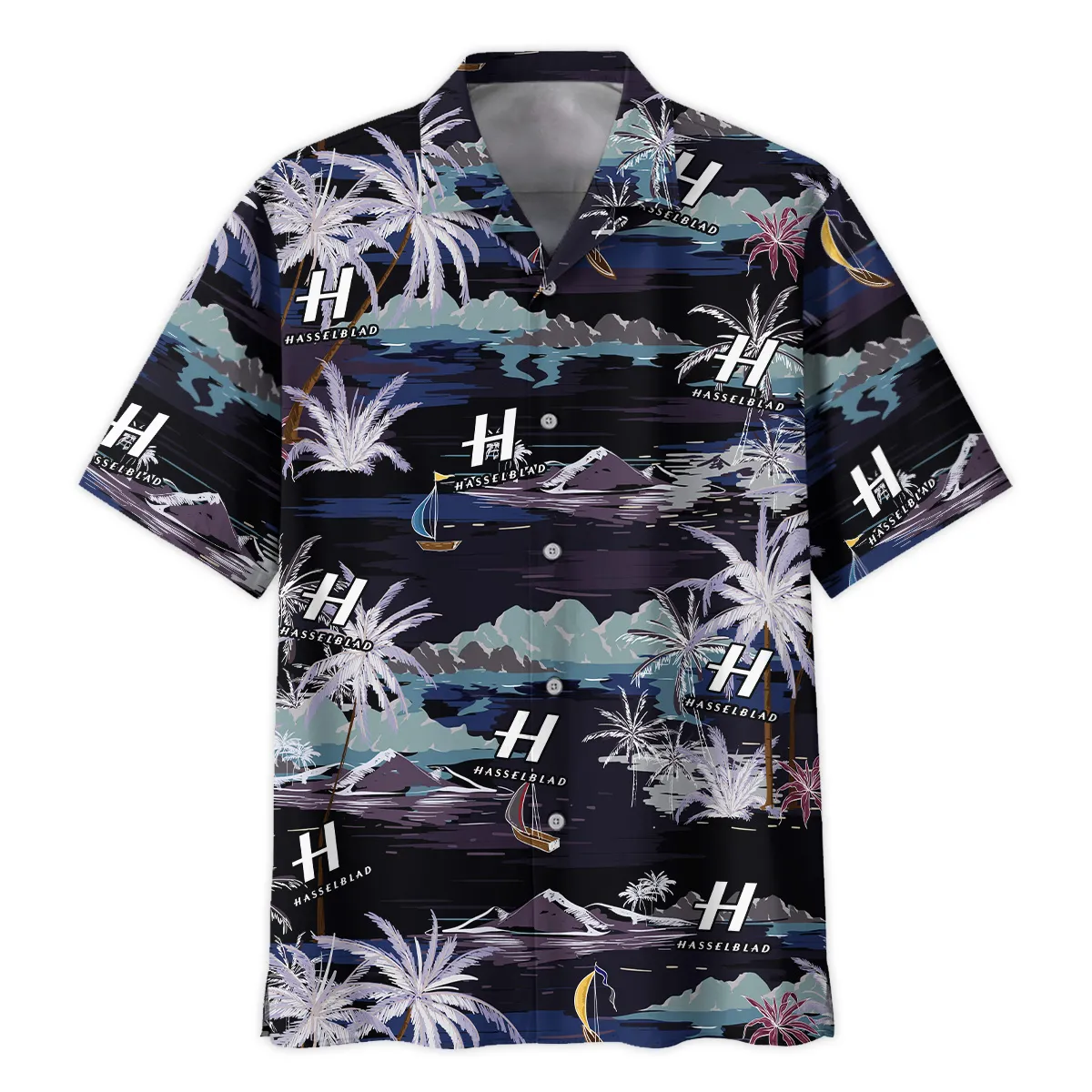 Hasselblad Summer Night Island Pattern Photography Summer Pattern Oversized Hawaiian Shirt All Over Prints Gift Loves BL1125A18HSBHW