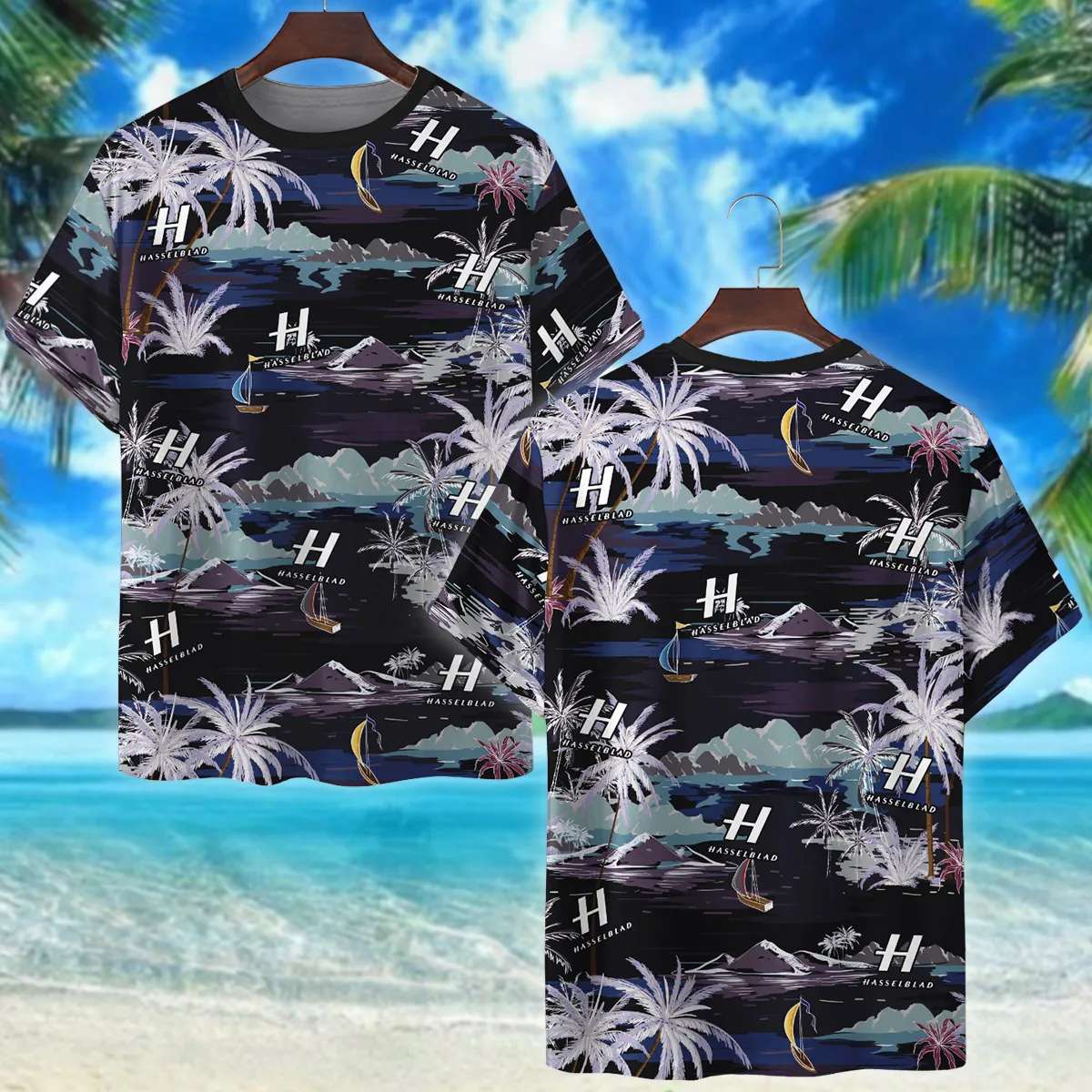 Hasselblad Summer Night Island Pattern Photography Summer Pattern Premium T-Shirt All Over Prints Gift Loves BL1125A18HSBTS
