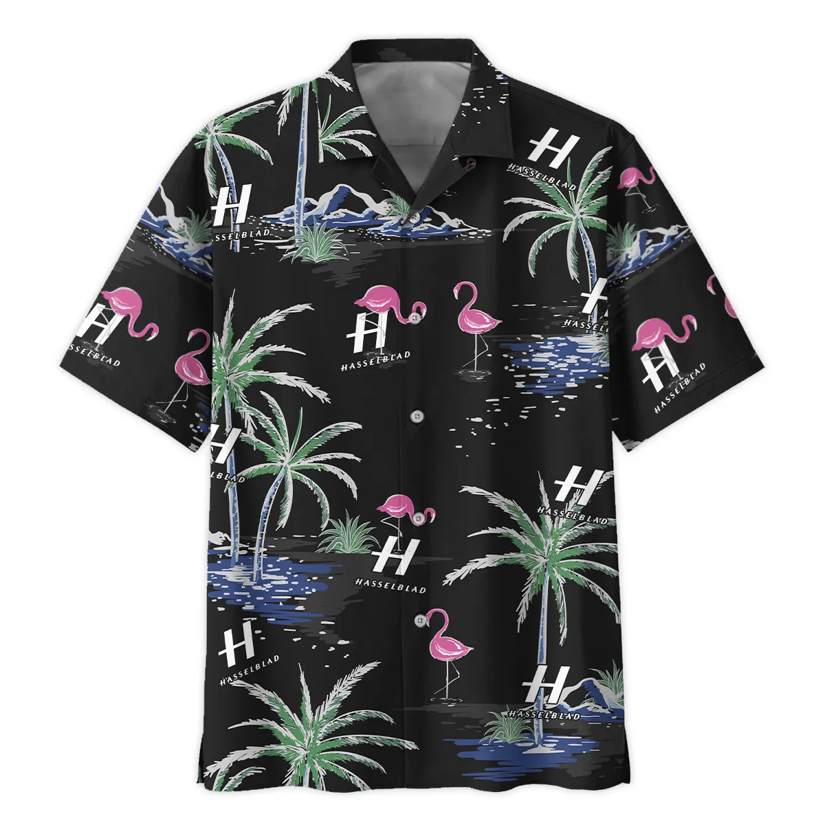 Hasselblad Summer Night Palm Flamingo Photography Summer Pattern Oversized Hawaiian Shirt All Over Prints Gift Loves BL1125A34HSBHW