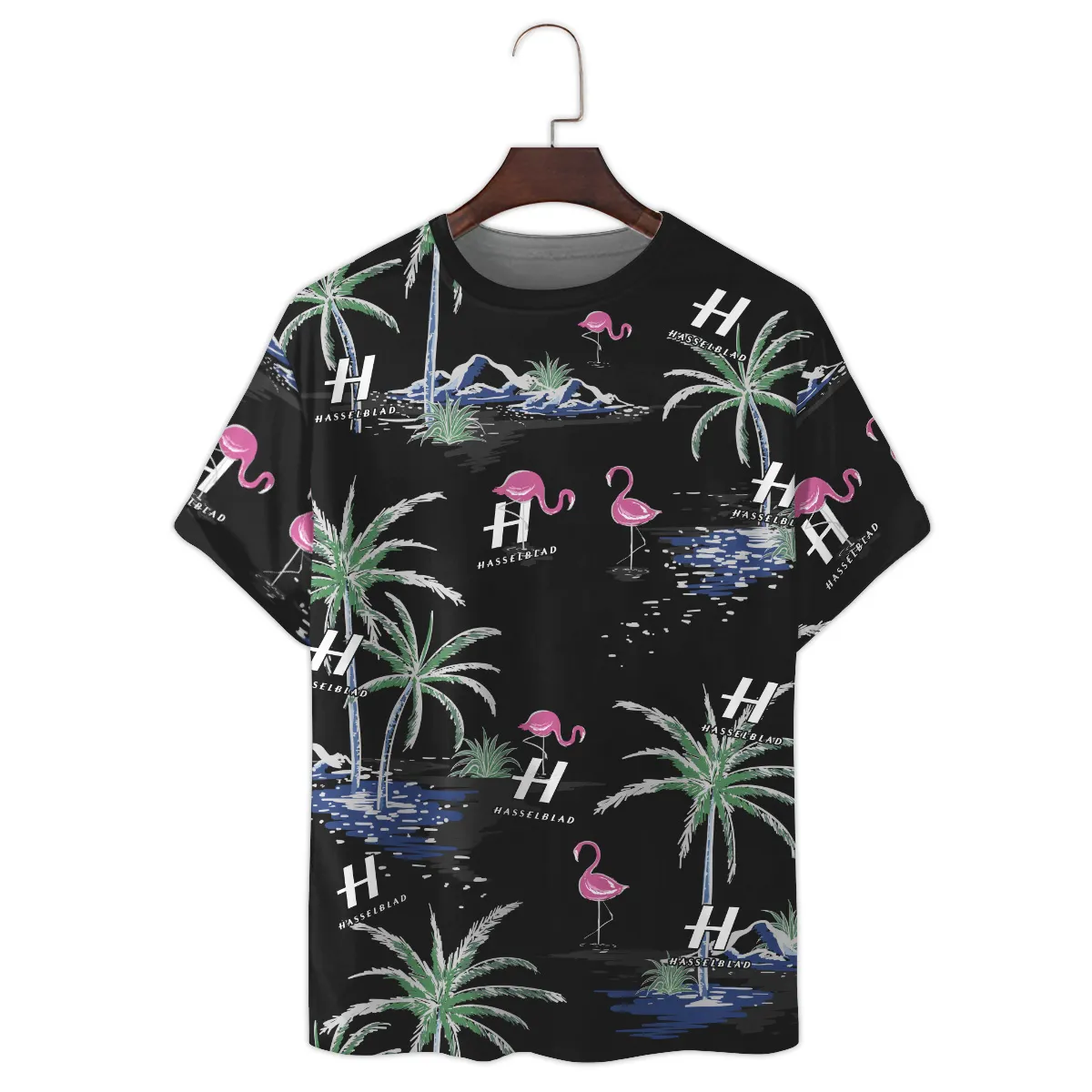 Hasselblad Summer Night Palm Flamingo Photography Summer Pattern Premium T-Shirt All Over Prints Gift Loves BL1125A34HSBTS
