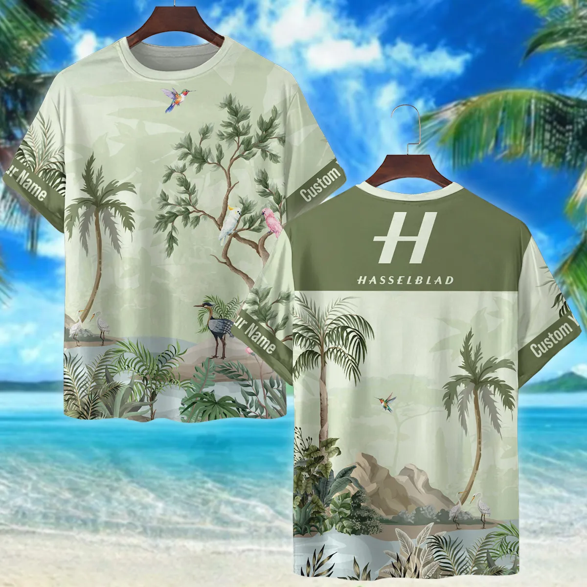 Hasselblad Tropical Garden Watercolor Photography Summer Pattern Premium T-Shirt All Over Prints Gift Loves BL1125A56HSBTS