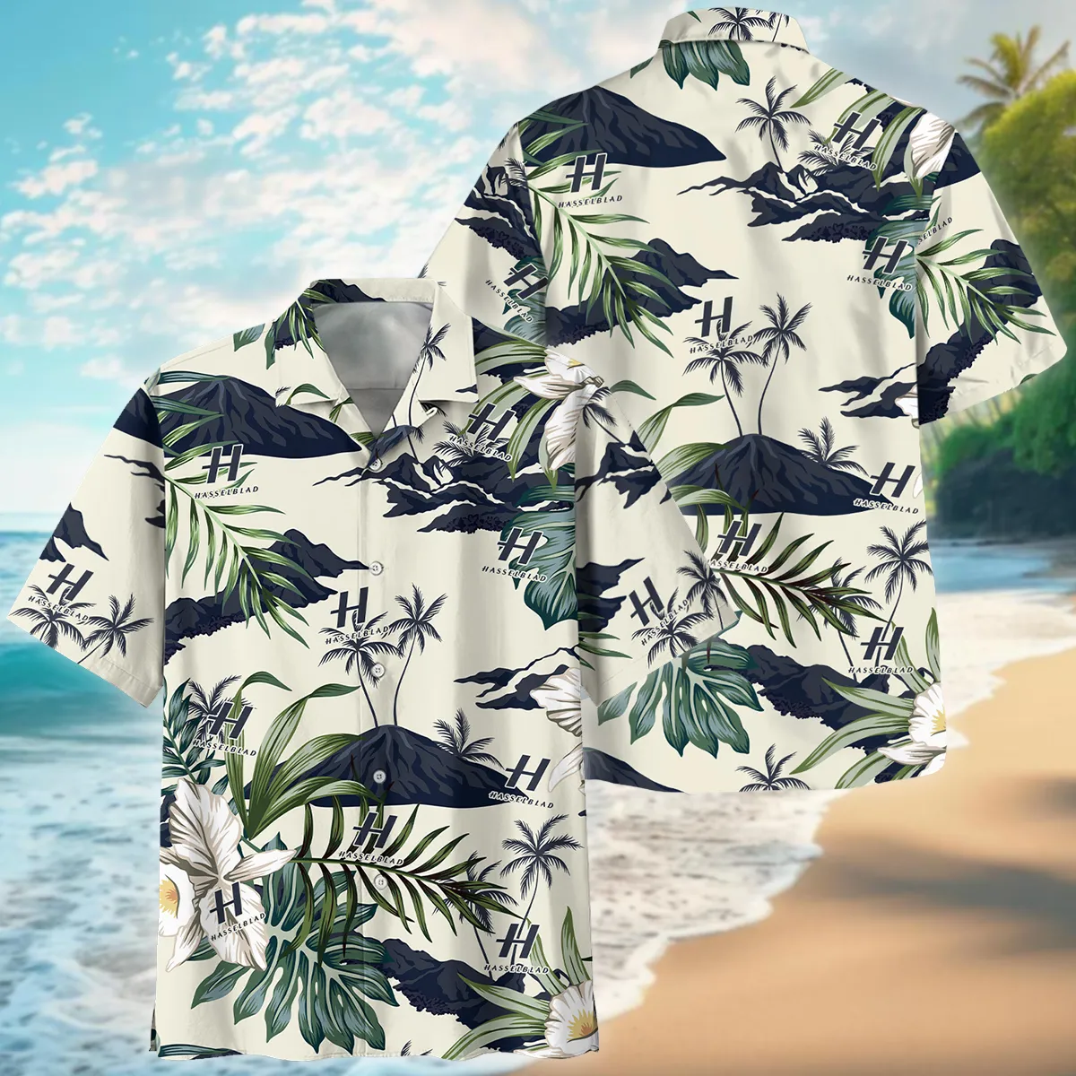 Hasselblad Tropical Palm Leaves Floral Photography Summer Pattern Oversized Hawaiian Shirt All Over Prints Gift Loves BL1125A31HSBHW
