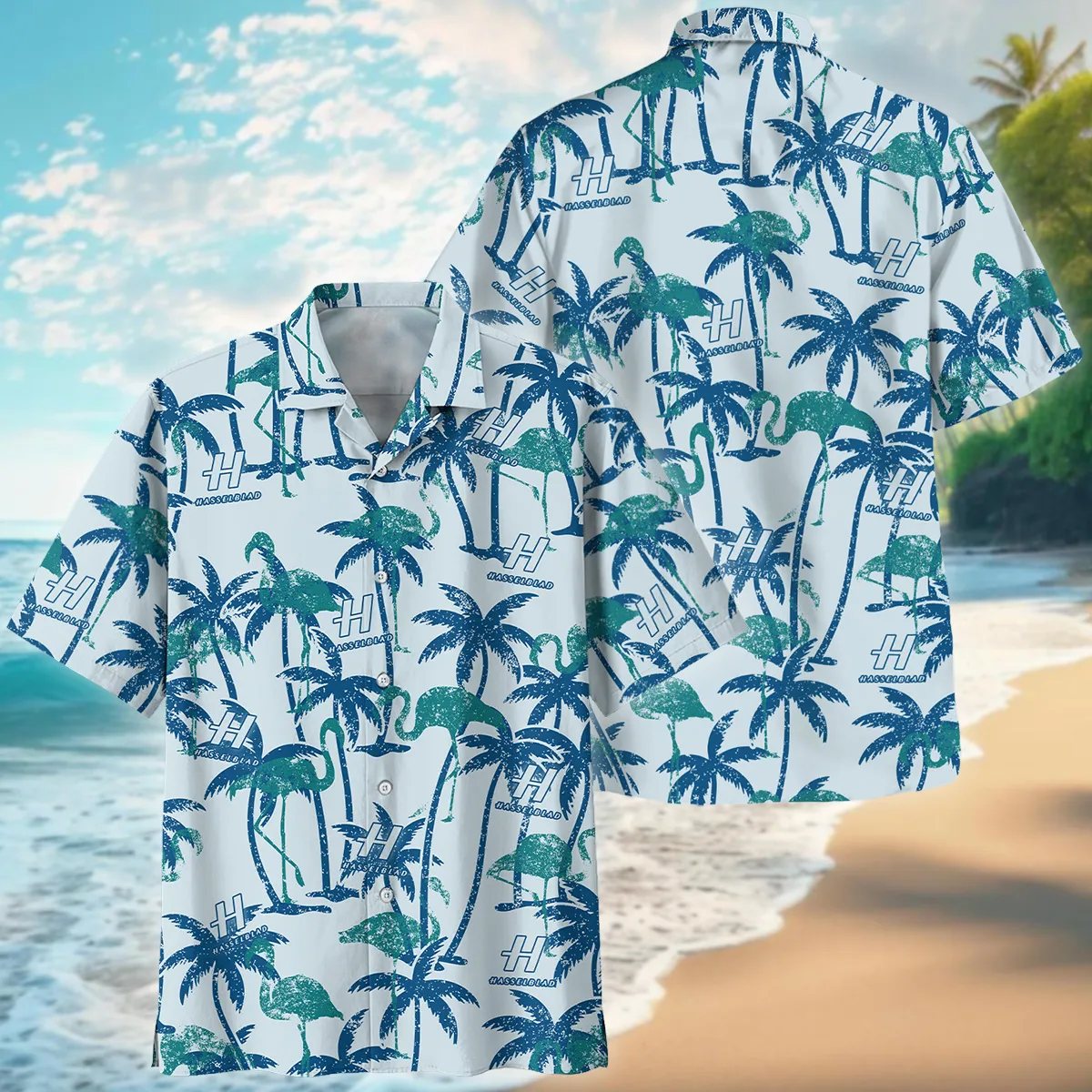 Hasselblad Tropical Palm Trees With Flamingo Photography Summer Pattern Oversized Hawaiian Shirt All Over Prints Gift Loves BL1125A25HSBHW