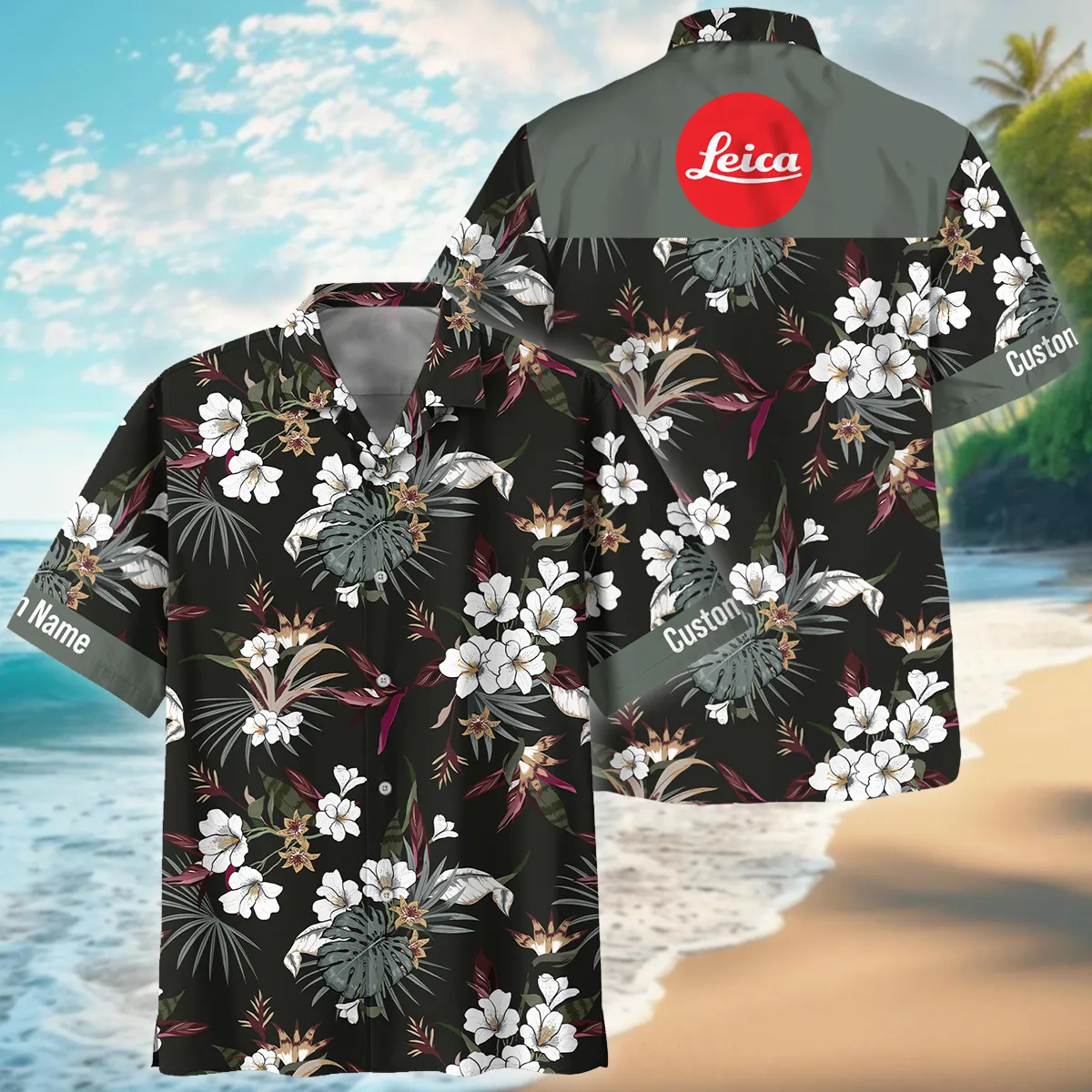 Leica Artistic Dark Tropical Pattern Photography Summer Pattern Oversized Hawaiian Shirt All Over Prints Gift Loves BL1125A28LCHW