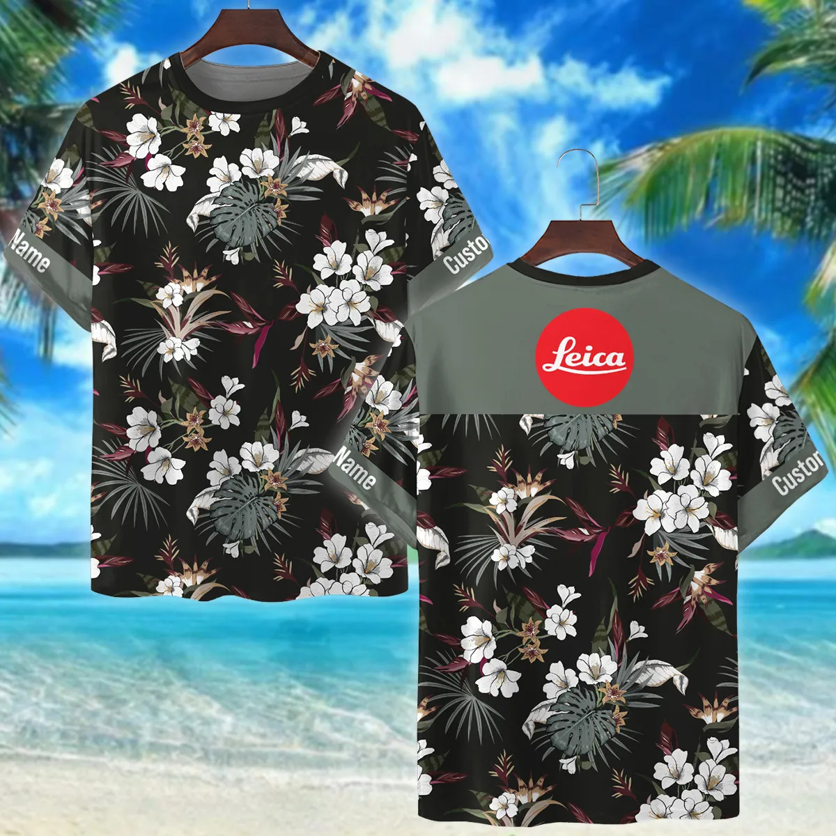 Leica Artistic Dark Tropical Pattern Photography Summer Pattern Premium T-Shirt All Over Prints Gift Loves BL1125A28LCTS