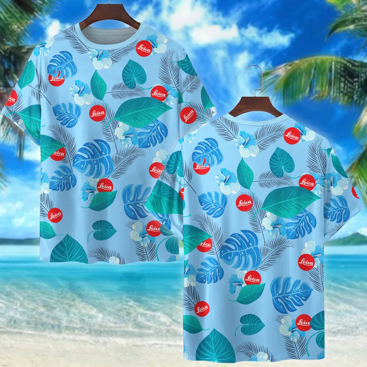 Leica Classic Blue Branches Photography Summer Pattern Premium T-Shirt All Over Prints Gift Loves BL1125A17LCTS