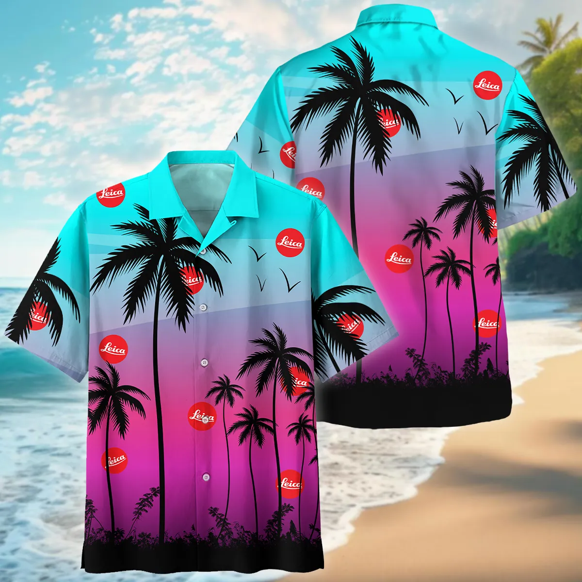 Leica Colorful Palm Trees Photography Summer Pattern Oversized Hawaiian Shirt All Over Prints Gift Loves BL1125A12LCHW