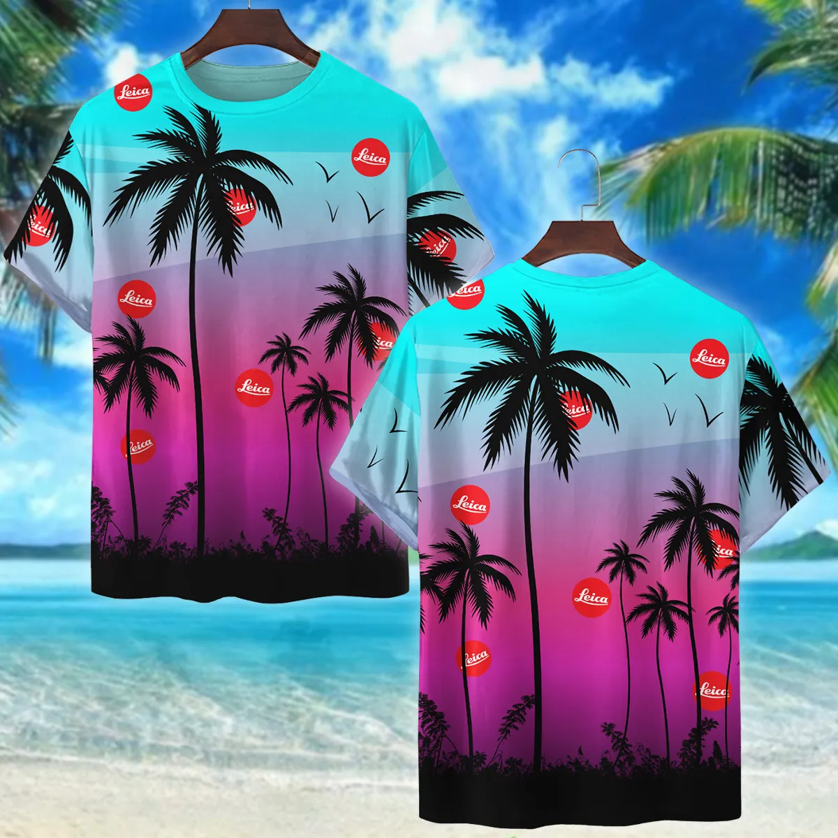 Leica Colorful Palm Trees Photography Summer Pattern Premium T-Shirt All Over Prints Gift Loves BL1125A12LCTS