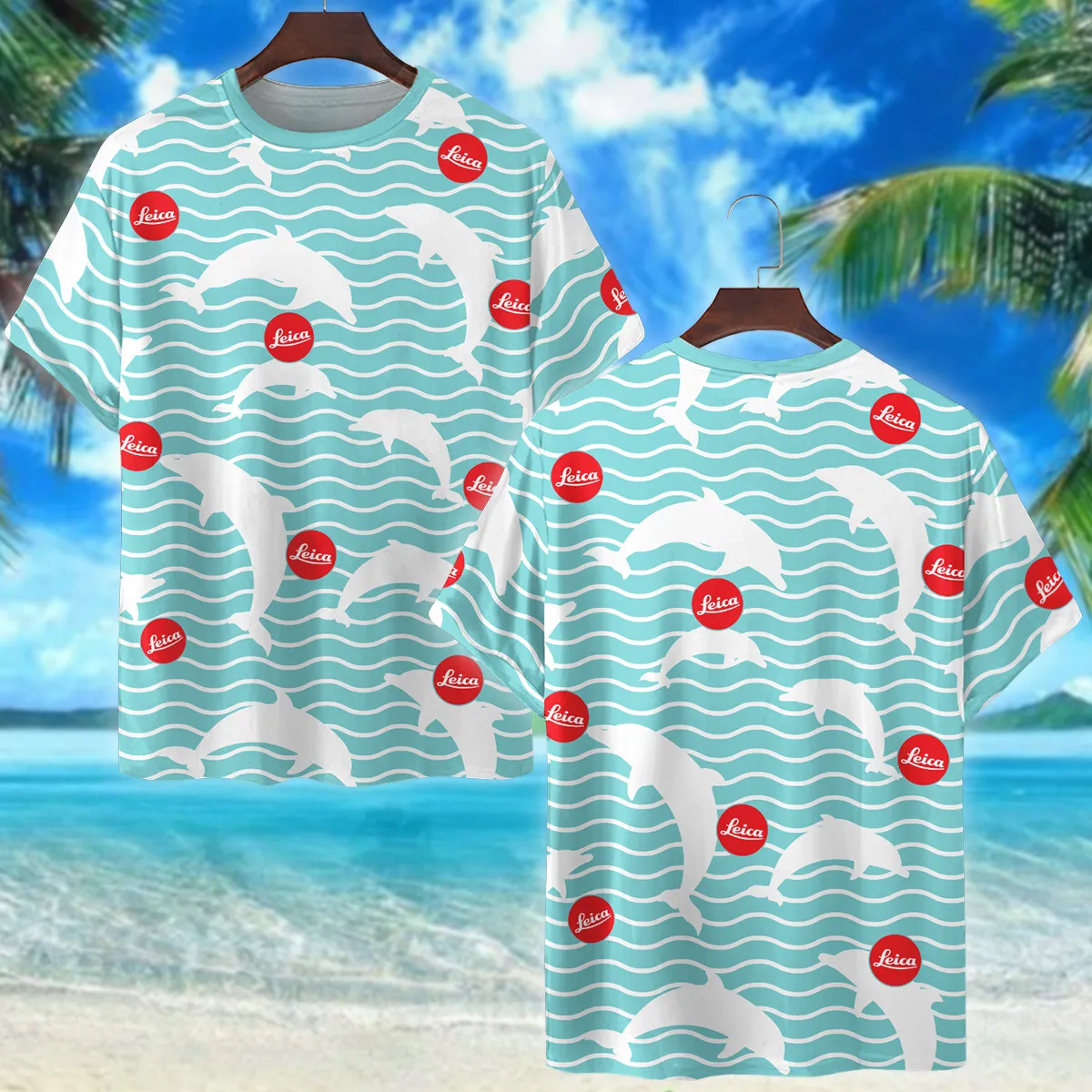 Leica Dolphins And Waves Photography Summer Pattern Premium T-Shirt All Over Prints Gift Loves BL1125A43LCTS
