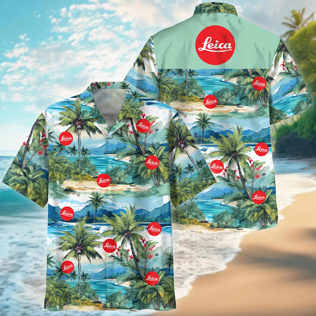 Leica Hawaii Palm Tree Watercolor Photography Summer Pattern Oversized Hawaiian Shirt All Over Prints Gift Loves BL1125A2LCHW