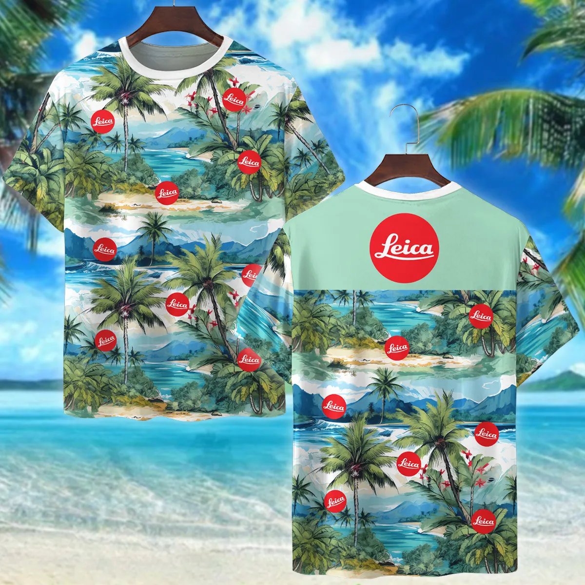 Leica Hawaii Palm Tree Watercolor Photography Summer Pattern Premium T-Shirt All Over Prints Gift Loves BL1125A2LCTS