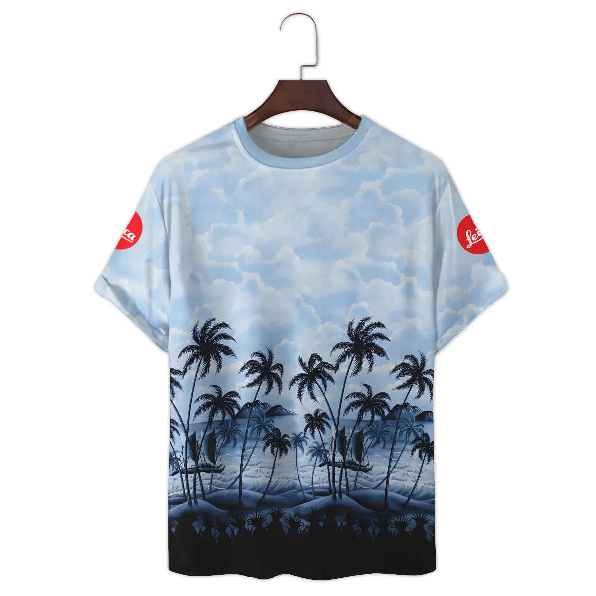 Leica Island Palm And Cloud Photography Summer Pattern Premium T-Shirt All Over Prints Gift Loves BL1125A11LCTS