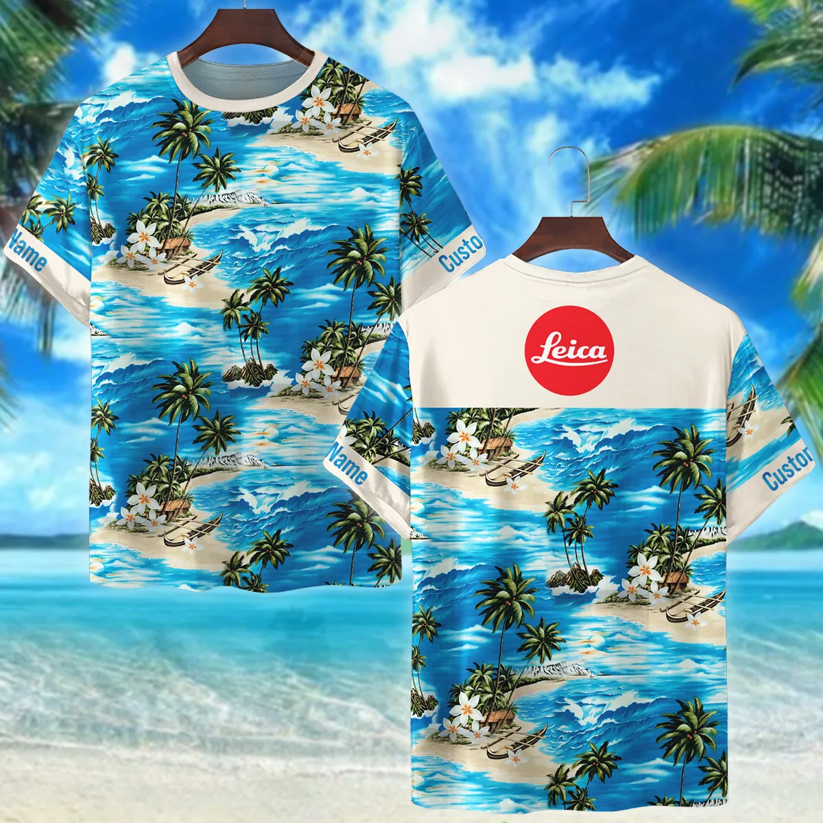 Leica Island Palm Trees On The Sea Photography Summer Pattern Premium T-Shirt All Over Prints Gift Loves BL1125A7LCTS