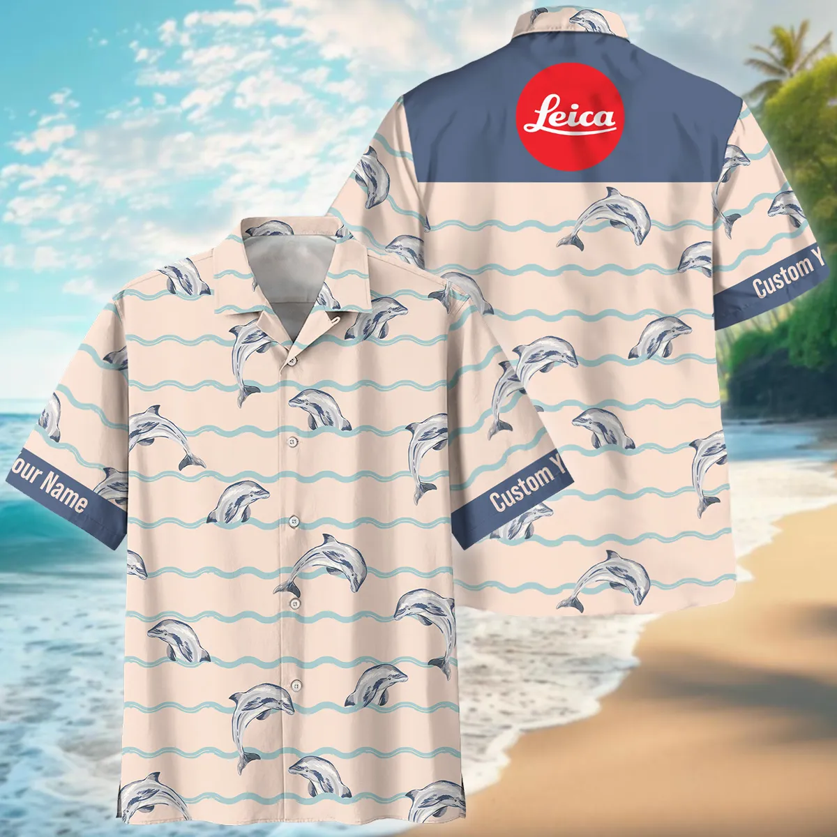 Leica Ocean Wave Jumping Dolphin Photography Summer Pattern Oversized Hawaiian Shirt All Over Prints Gift Loves BL1125A44LCHW