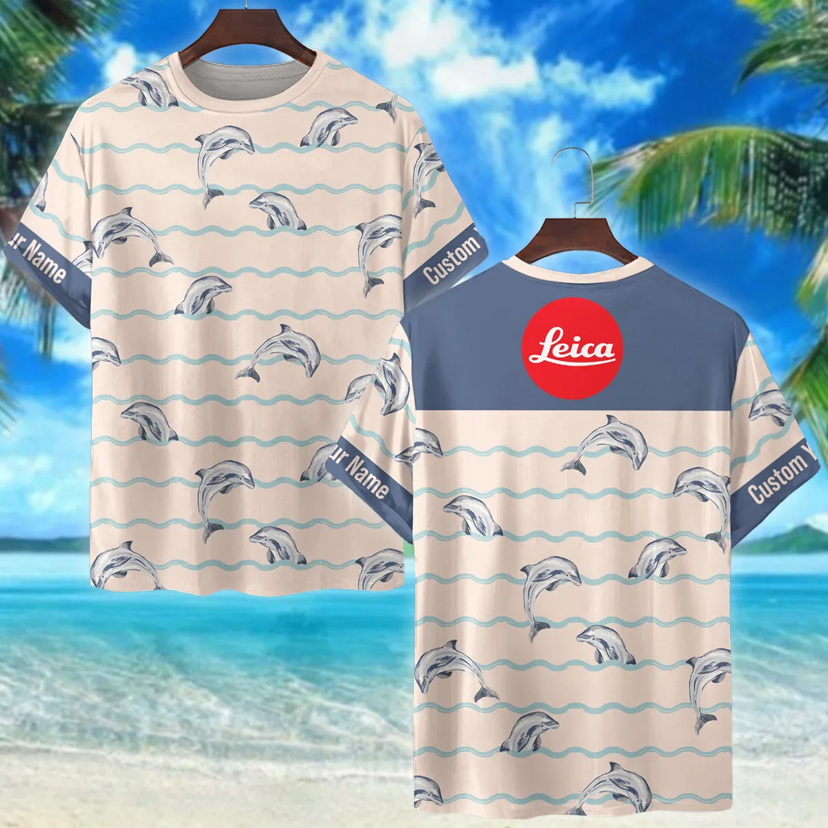 Leica Ocean Wave Jumping Dolphin Photography Summer Pattern Premium T-Shirt All Over Prints Gift Loves BL1125A44LCTS