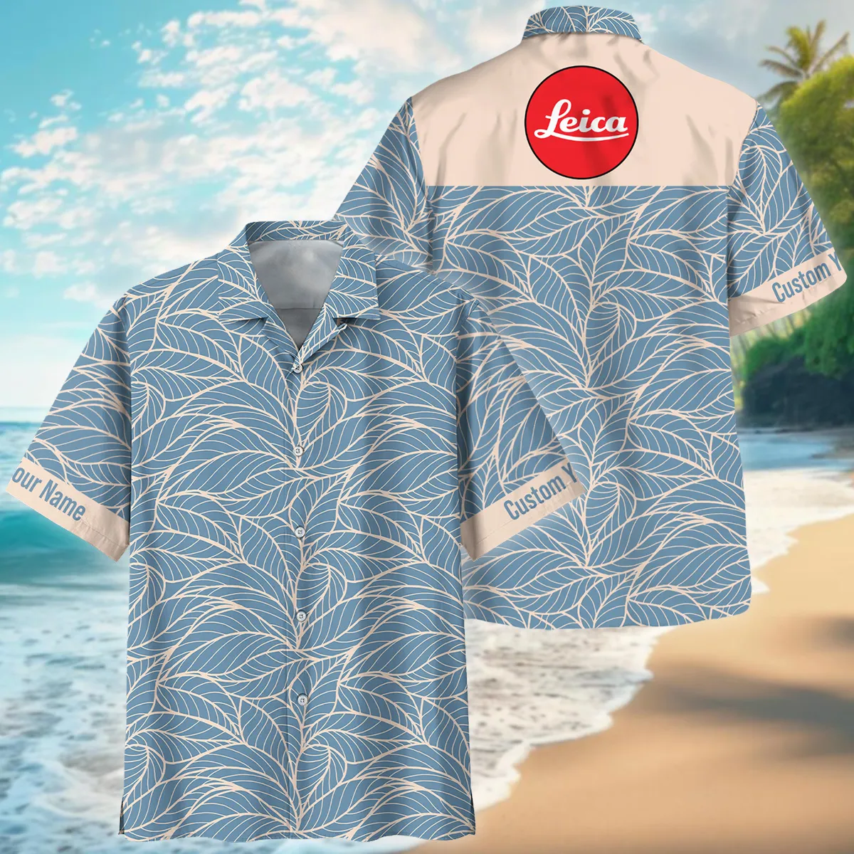 Leica Outlined Leaves Minimal Style Photography Summer Pattern Oversized Hawaiian Shirt All Over Prints Gift Loves BL1125A38LCHW