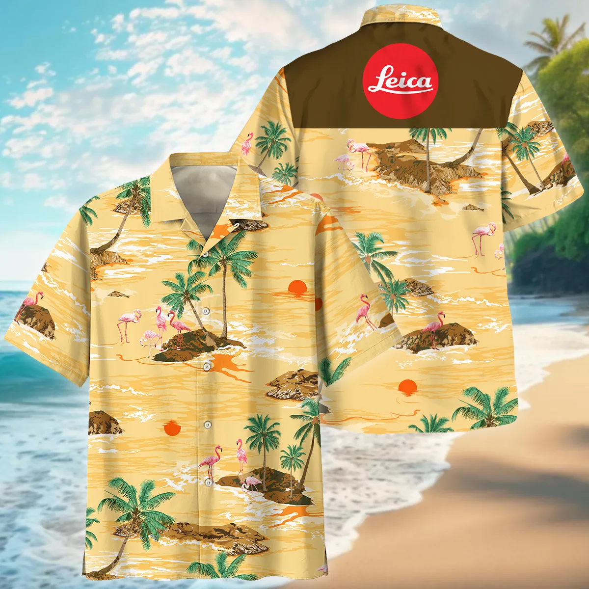 Leica Palm Island With Flamingo Photography Summer Pattern Oversized Hawaiian Shirt All Over Prints Gift Loves BL1125A53LCHW