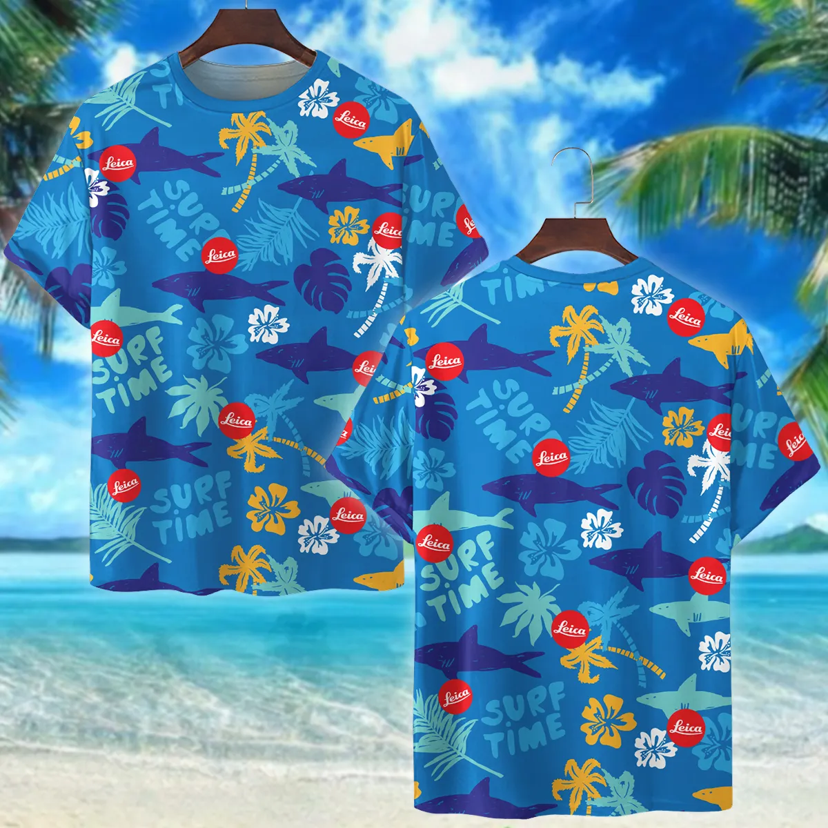 Leica Palm Leaf Flower Shark Photography Summer Pattern Premium T-Shirt All Over Prints Gift Loves BL1125A42LCTS
