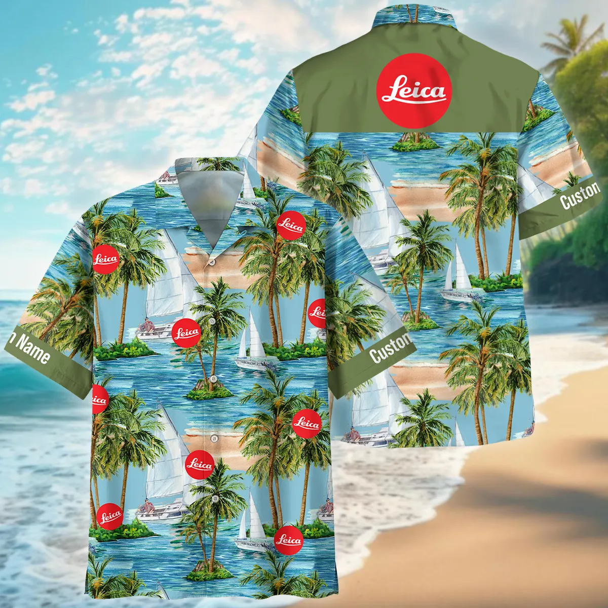 Leica Palm Sailboat Turquoise Waves Photography Summer Pattern Oversized Hawaiian Shirt All Over Prints Gift Loves BL1125A35LCHW