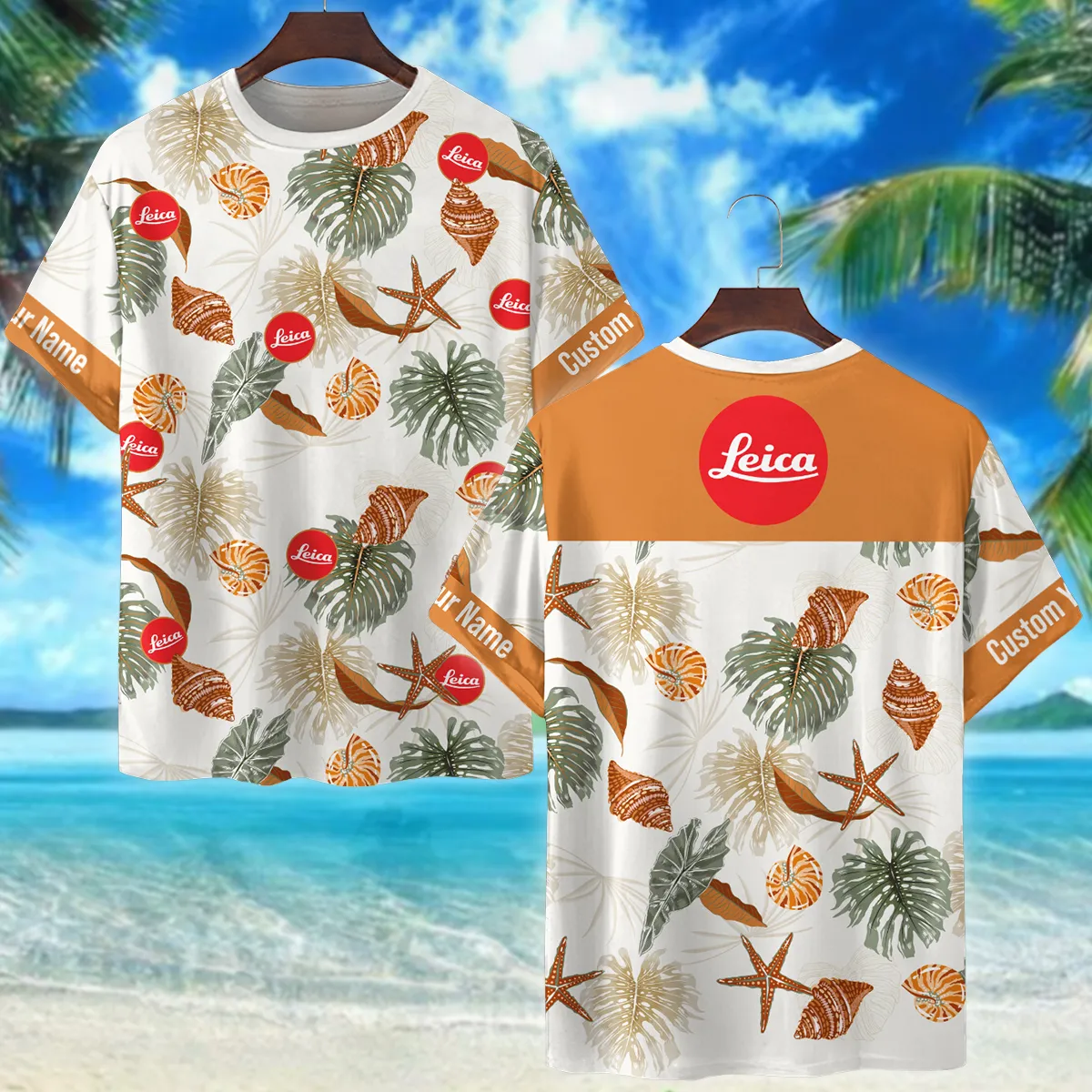 Leica Sea Star And Seashell Photography Summer Pattern Premium T-Shirt All Over Prints Gift Loves BL1125A57LCTS