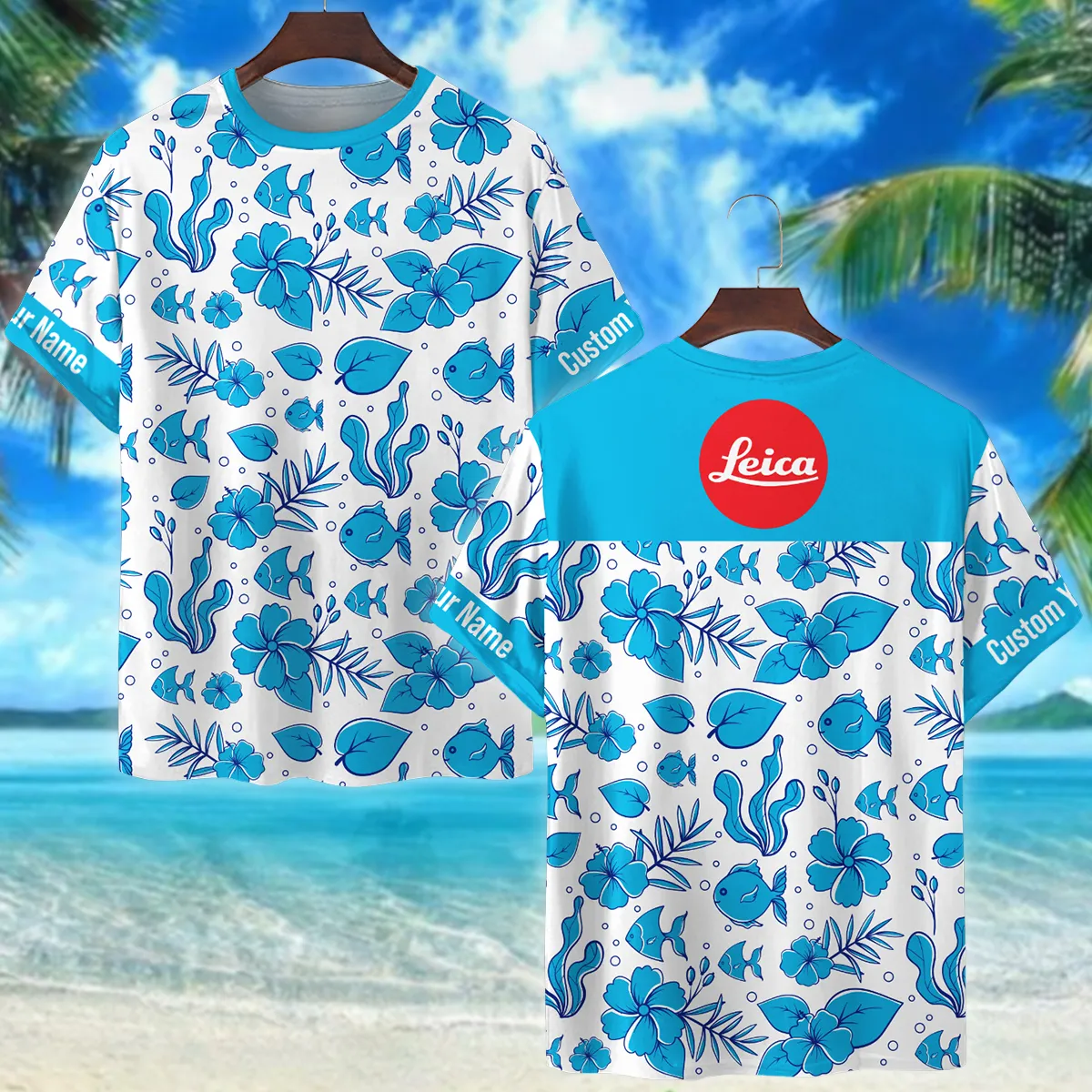 Leica Summer Duotone Pattern Photography Summer Pattern Premium T-Shirt All Over Prints Gift Loves BL1125A45LCTS
