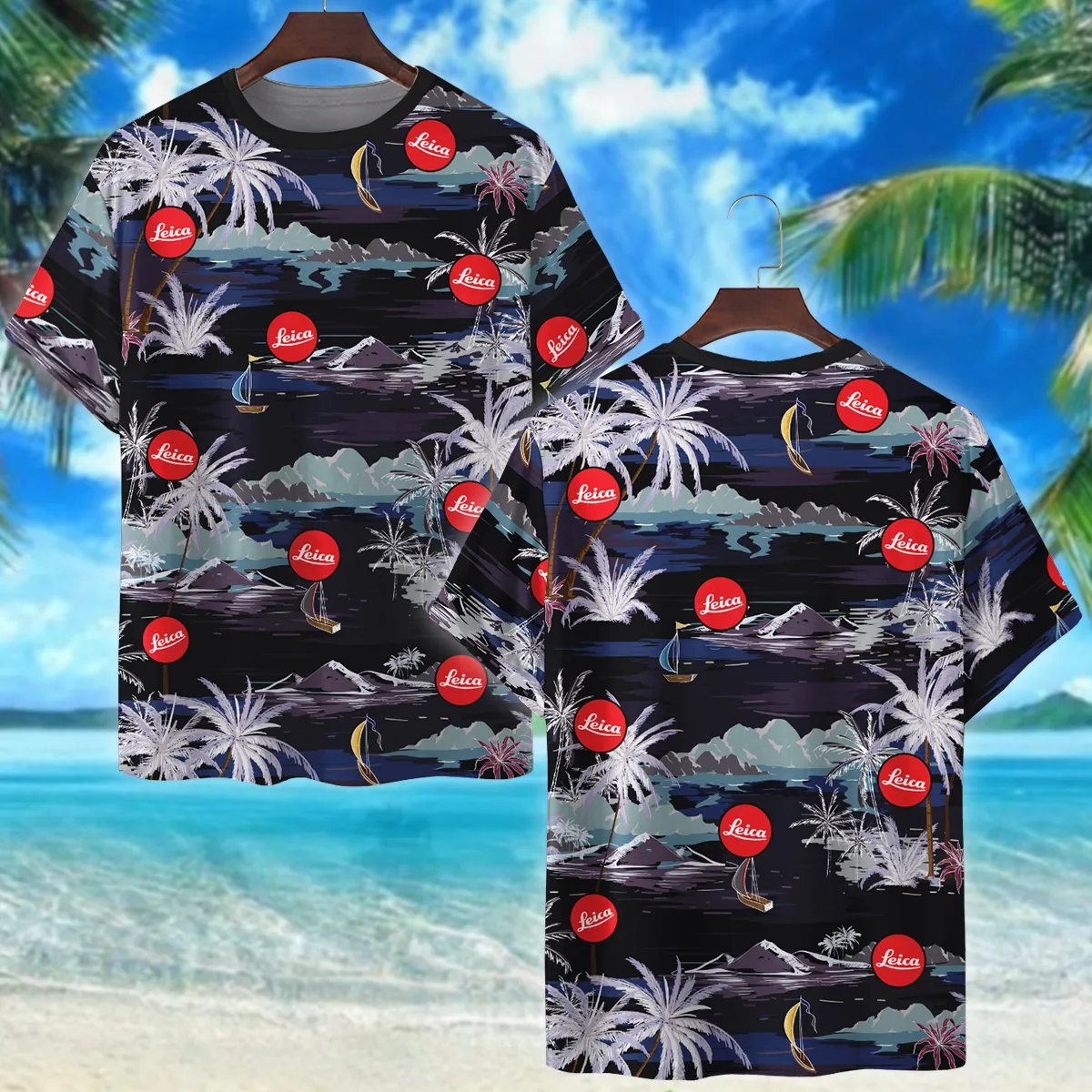 Leica Summer Night Island Pattern Photography Summer Pattern Premium T-Shirt All Over Prints Gift Loves BL1125A18LCTS