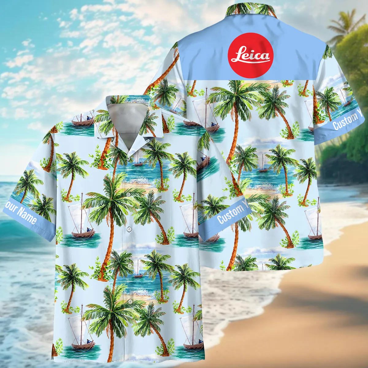 Leica Surfboard Seashore  Cloud Palm Photography Summer Pattern Oversized Hawaiian Shirt All Over Prints Gift Loves BL1125A36LCHW
