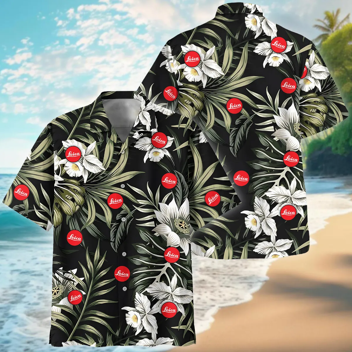 Leica Tropical Palm Leaf Pattern Photography Summer Pattern Oversized Hawaiian Shirt All Over Prints Gift Loves BL1125A30LCHW