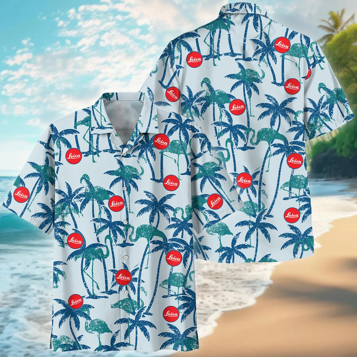 Leica Tropical Palm Trees With Flamingo Photography Summer Pattern Oversized Hawaiian Shirt All Over Prints Gift Loves BL1125A25LCHW