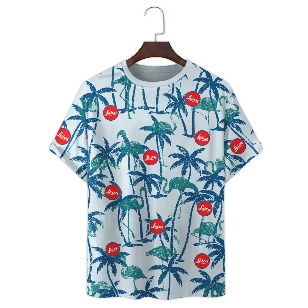 Leica Tropical Palm Trees With Flamingo Photography Summer Pattern Premium T-Shirt All Over Prints Gift Loves BL1125A25LCTS
