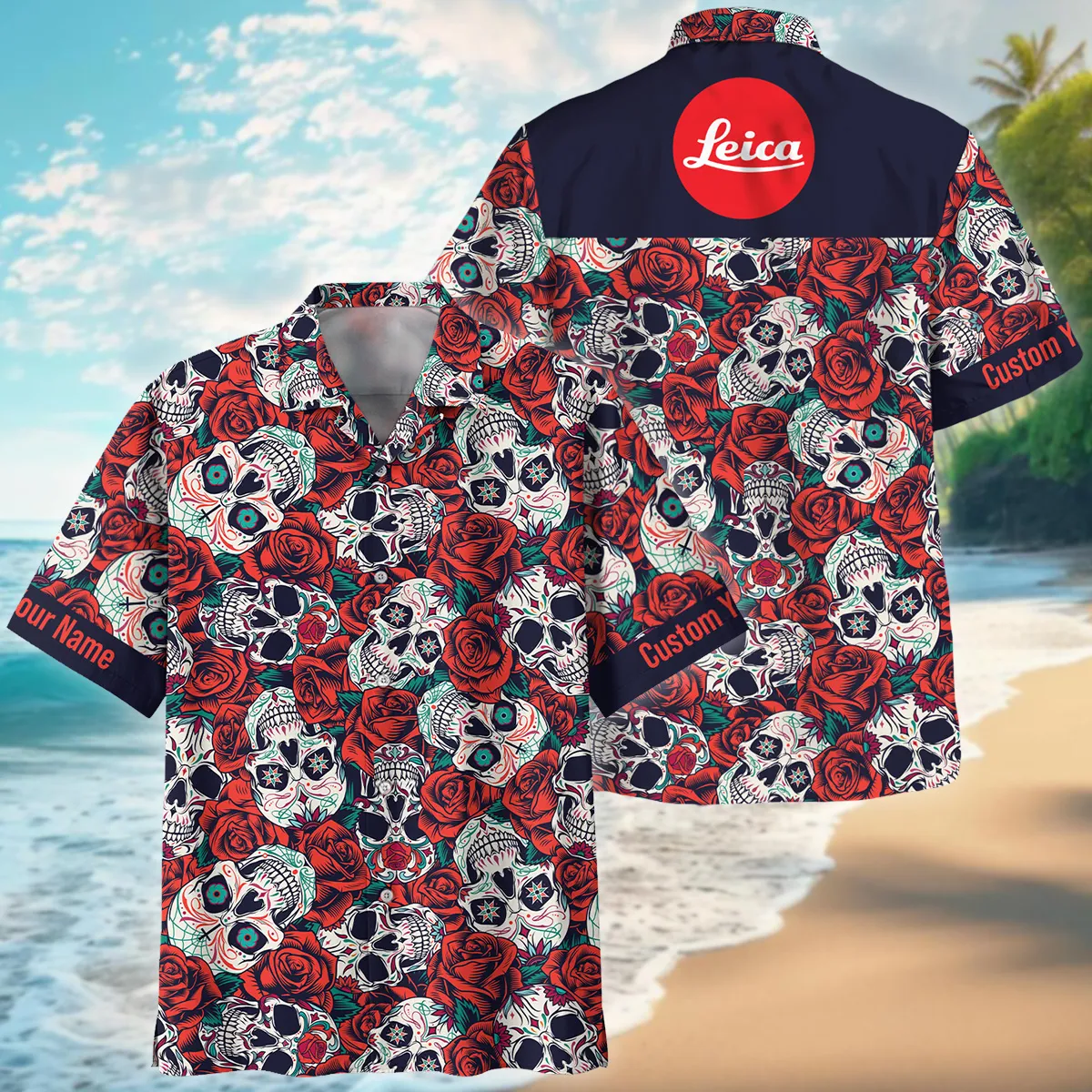 Leica Vintage Skulls And Roses Photography Summer Pattern Oversized Hawaiian Shirt All Over Prints Gift Loves BL1125A47LCHW